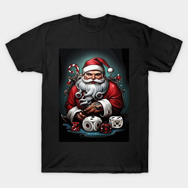 Santa christmas & dices T-Shirt by DayDue